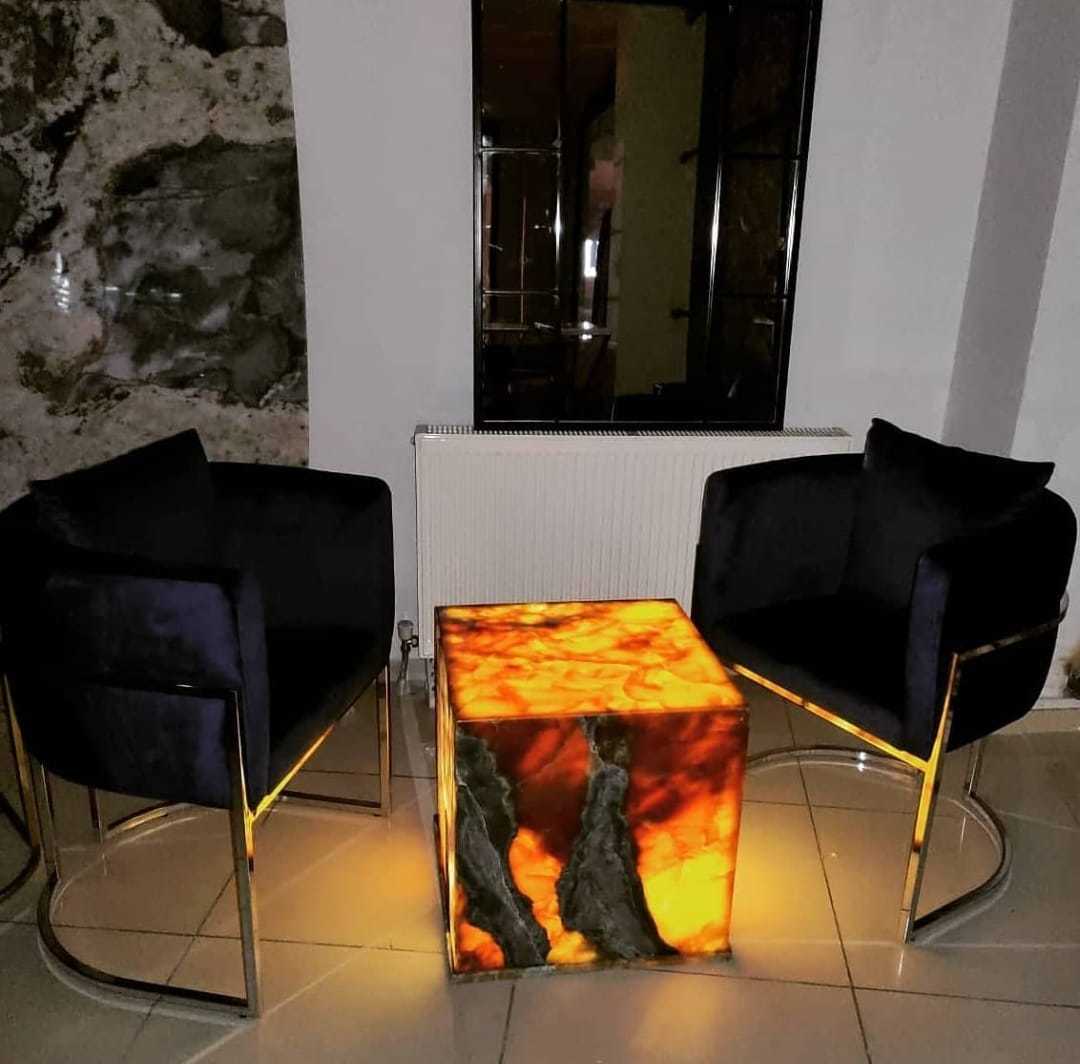Arte Marble Onyx Floor Lamp Coffee Table