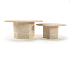 Arte Marble Traverten Orta Sehpa