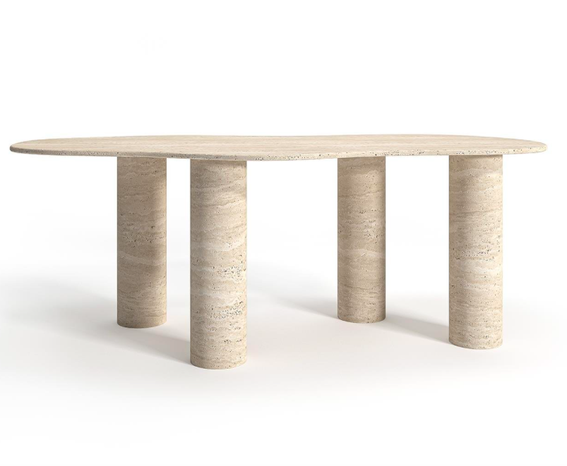 Arte Marble Traverten Yemek Masası