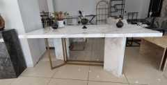 Arte Marble Muğla White Marble Leg Dining Table