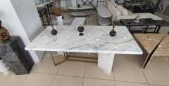 Arte Marble Muğla White Mermer Ayaklı Yemek Masası