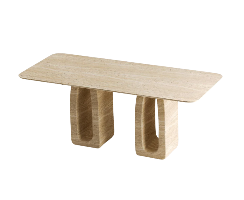 Arte Marble Traverten Yemek Masası