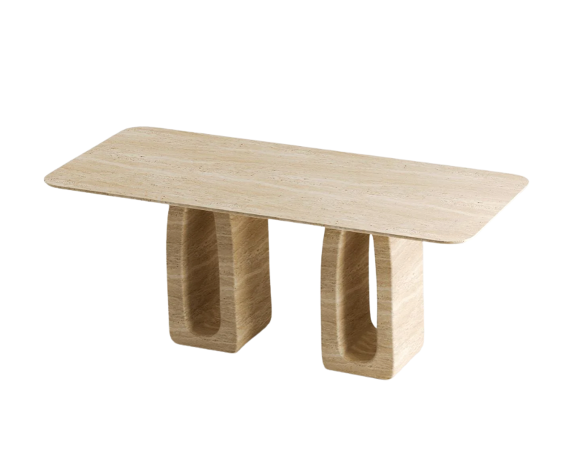 Arte Marble Traverten Yemek Masası