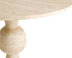 Arte Marble Traverten Yuvarlak Masa