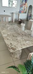 Arte Marble Latte Mermer Yemek Masası