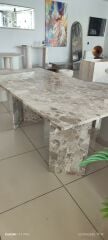 Arte Marble Latte Mermer Yemek Masası 200x100