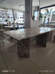 Arte Marble Latte Mermer Yemek Masası 200x100