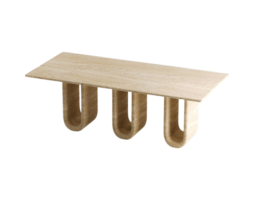 Arte Marble Traverten Yemek Masası