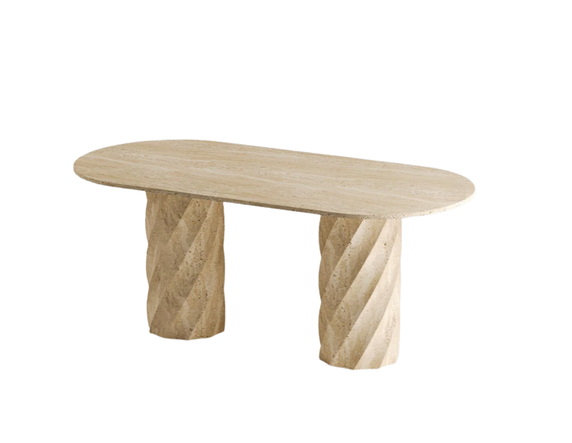 Arte Marble Traverten Yemek Masası