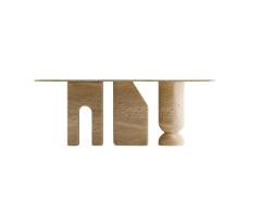 Arte Marble Traverten Yemek Masası