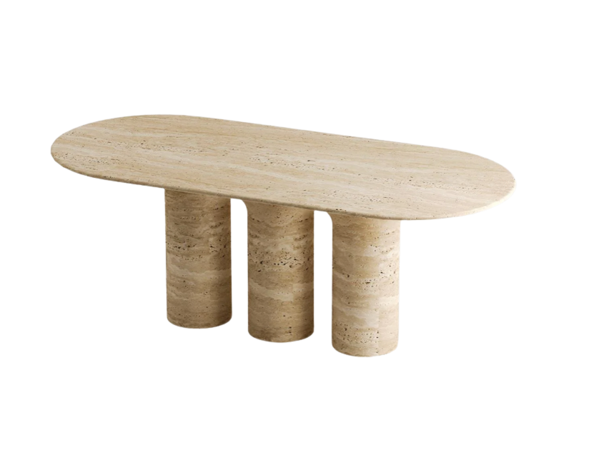 Arte Marble Traverten Yemek Masası