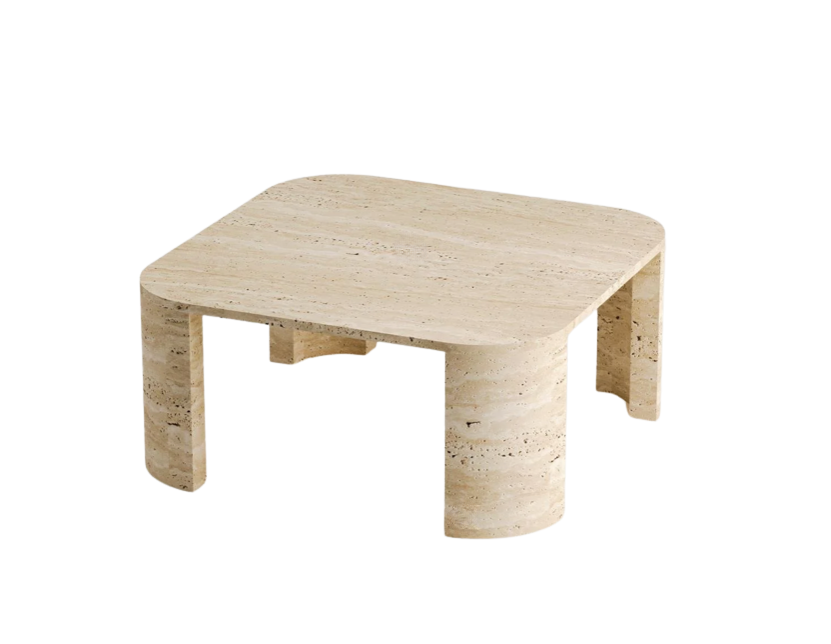 Arte Marble Traverten Orta Sehpa