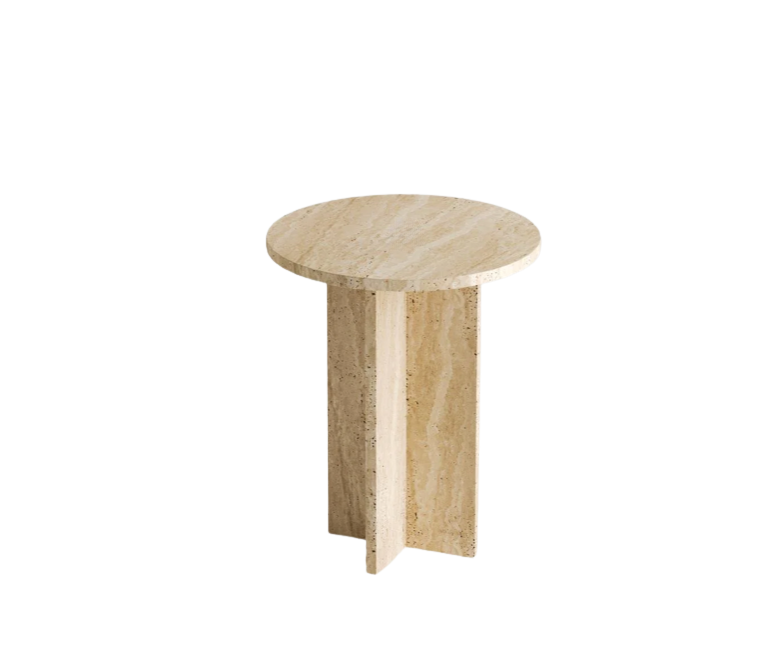 Arte Marble Traverten Yan Sehpa