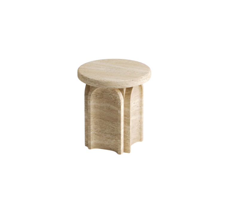 Arte Marble Traverten Yan Sehpa