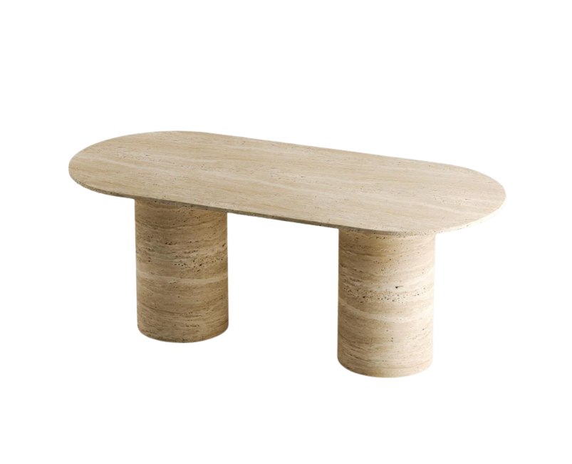 Arte Marble Traverten Yemek Masası