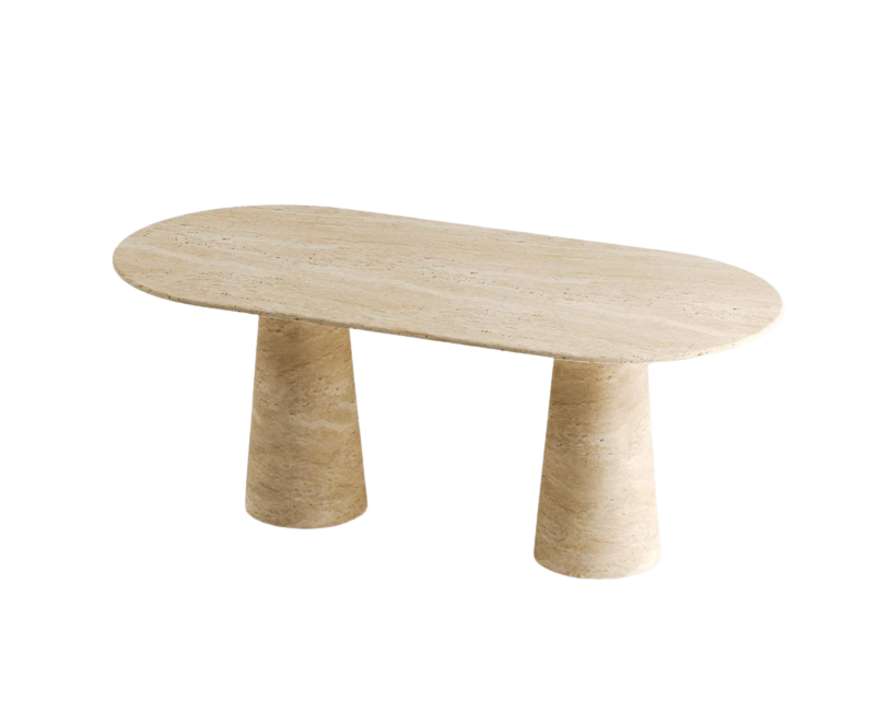 Arte Marble Traverten Yemek Masası