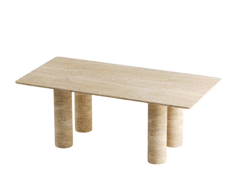 Arte Marble Traverten Yemek Masası