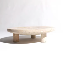 Arte Marble Traverten Ayaklı Tabak