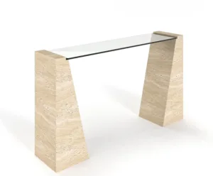 Arte Marble Fortaleza Traverten Ayaklı Cam Dresuar
