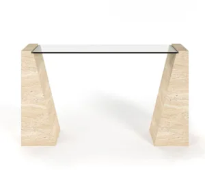 Arte Marble Fortaleza Traverten Ayaklı Cam Dresuar