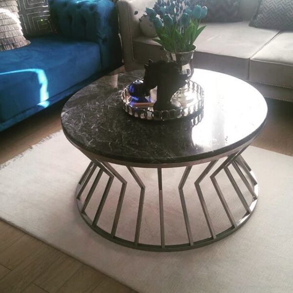 Arte Marble Olimpia Silver Wave Orta Sehpa