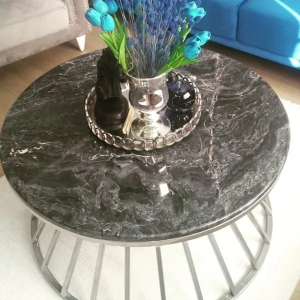 Arte Marble Olimpia Silver Wave Orta Sehpa
