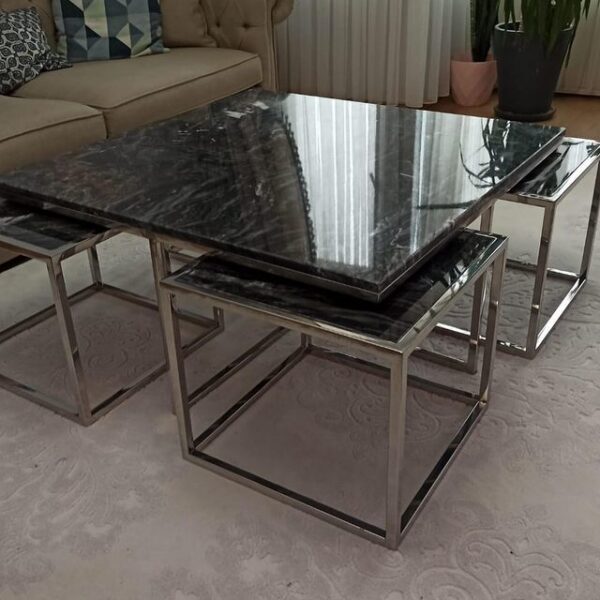 Arte Marble Peruibe Dark River Orta Sehpa