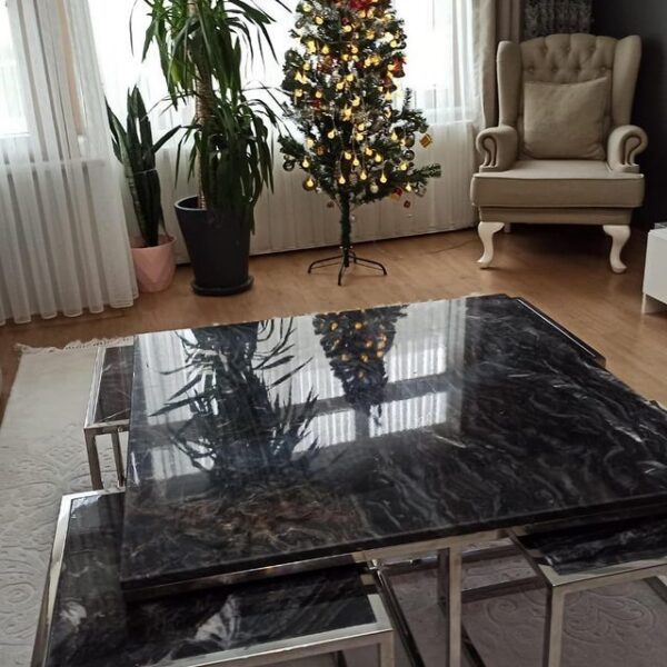 Arte Marble Peruibe Dark River Orta Sehpa