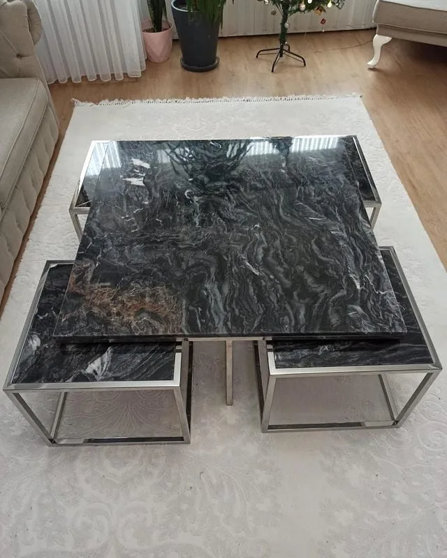 Arte Marble Peruibe Dark River Orta Sehpa