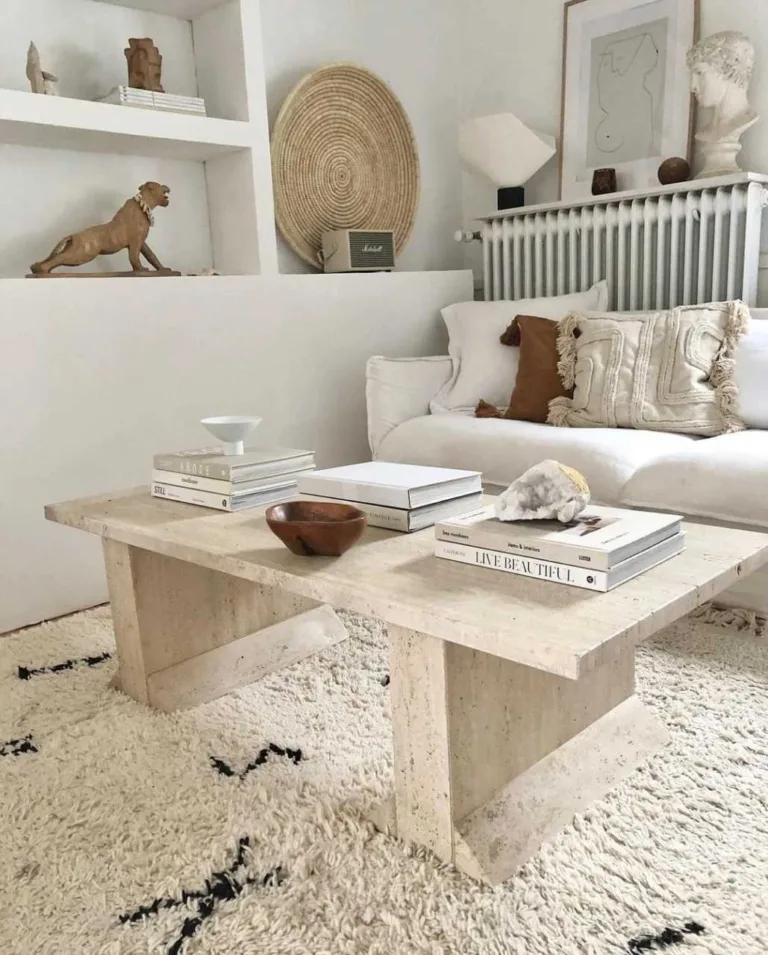 Arte Marble Extrema Traverten Blok Orta Sehpa