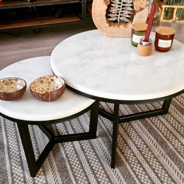 Arte Marble Socorro Afyon Gri 2'li Orta Sehpa