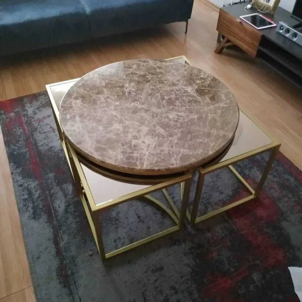 Arte Marble Tiete Kahve Aksoy Pizza Dilim Orta Sehpa