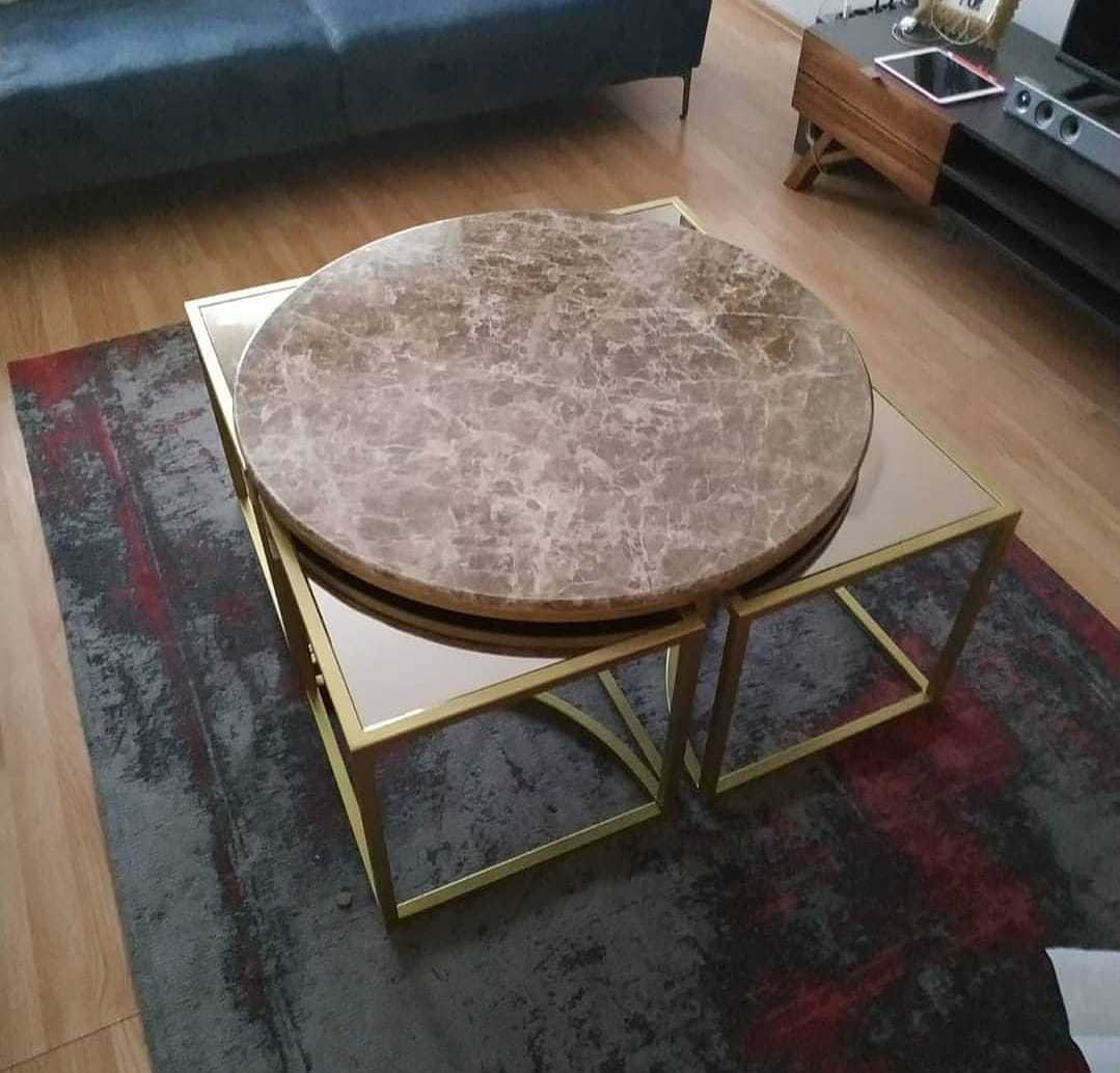 Arte Marble Tiete Kahve Aksoy Pizza Dilim Orta Sehpa