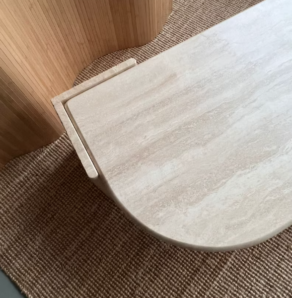 Arte Marble Capitolio Traverten Kavisli Orta Sehpa