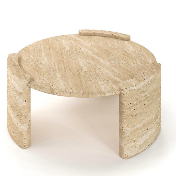 Arte Marble Serra Traverten Orta Sehpa