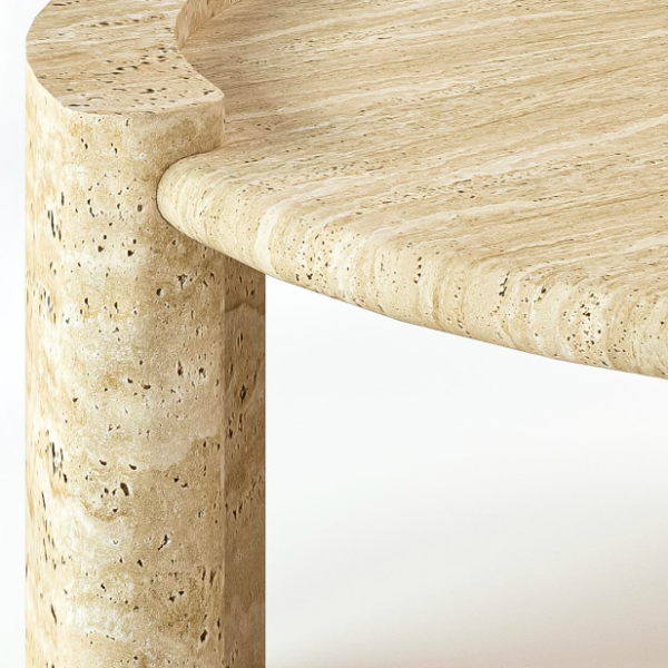Arte Marble Serra Traverten Orta Sehpa