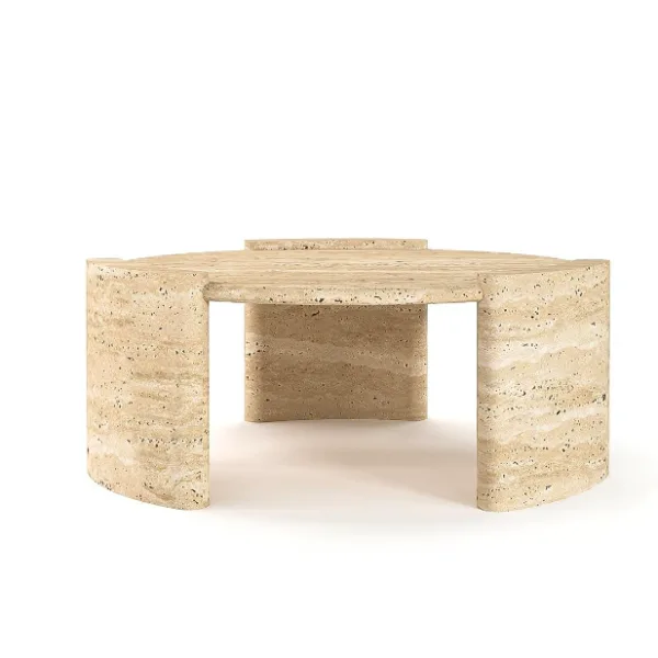 Arte Marble Serra Traverten Orta Sehpa