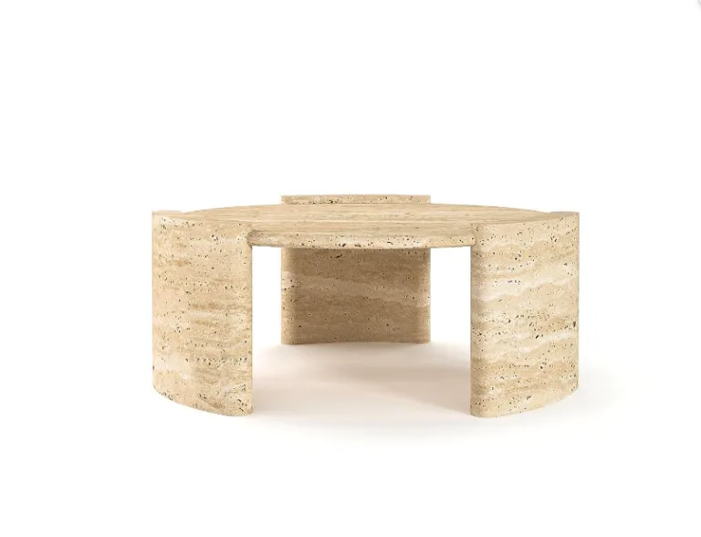 Arte Marble Serra Traverten Orta Sehpa