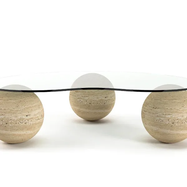 Arte Marble Resende Traverten Cam Orta Sehpa
