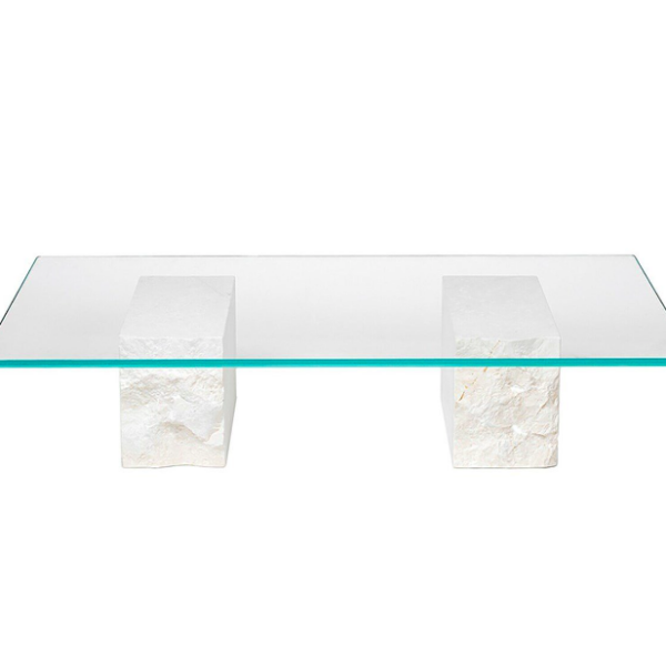 Arte Marble Cantagalo Traverten Cam Orta Sehpa