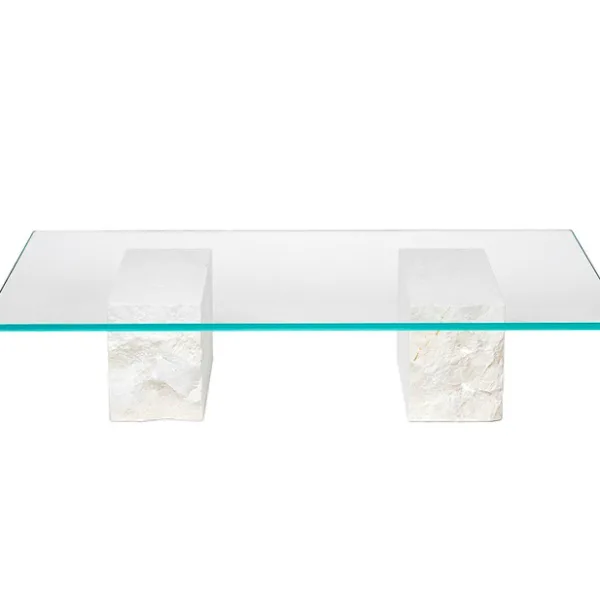 Arte Marble Cantagalo Traverten Cam Orta Sehpa