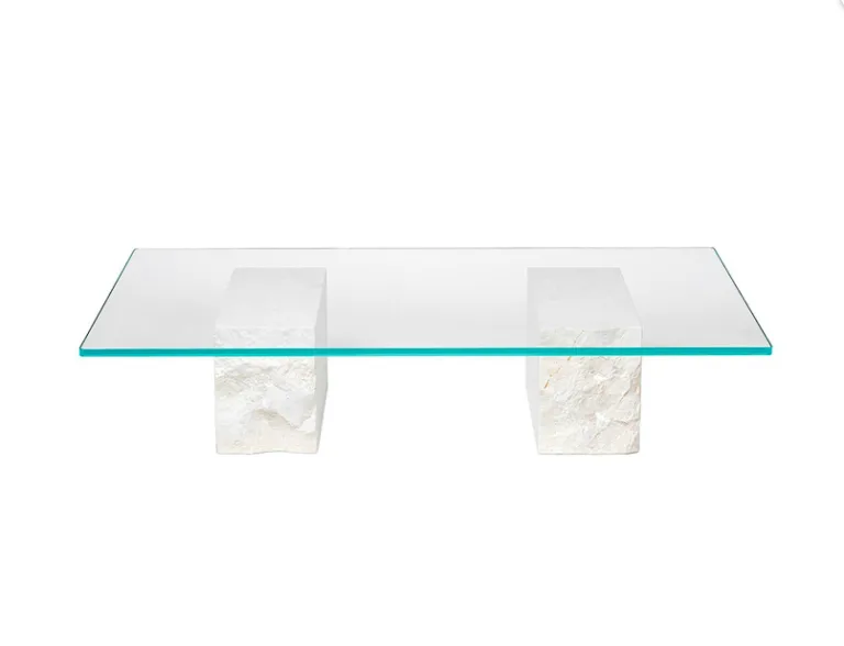 Arte Marble Cantagalo Traverten Cam Orta Sehpa