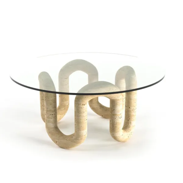 Arte Marble Barreiras Traverten Cam Orta Sehpa