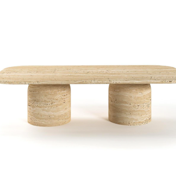 Arte Marble Carpina Traverten Orta Sehpa