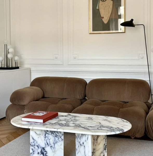 Arte Marble Andradina Calacatta Viola Mermer Orta Sehpa