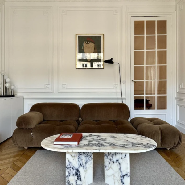 Arte Marble Andradina Calacatta Viola Mermer Orta Sehpa