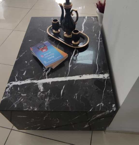 Arte Marble Bananal Alanya Siyahı Blok Sehpa