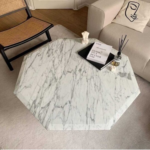Arte Marble Birigui Carrara Mermer Ayak Orta Sehpa