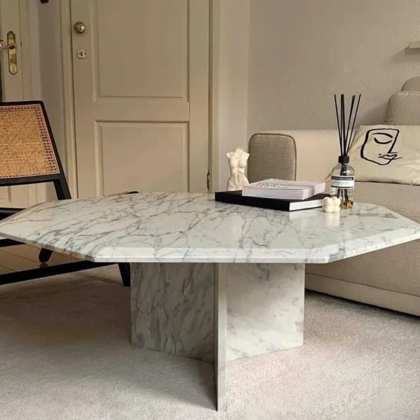 Arte Marble Birigui Carrara Mermer Ayak Orta Sehpa