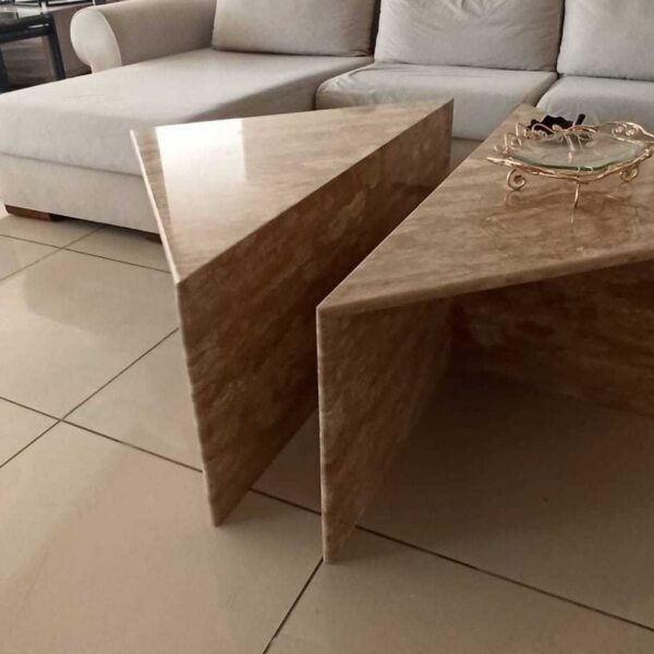 Arte Marble Caxambu Traverten Mermer Ayak Orta Sehpa